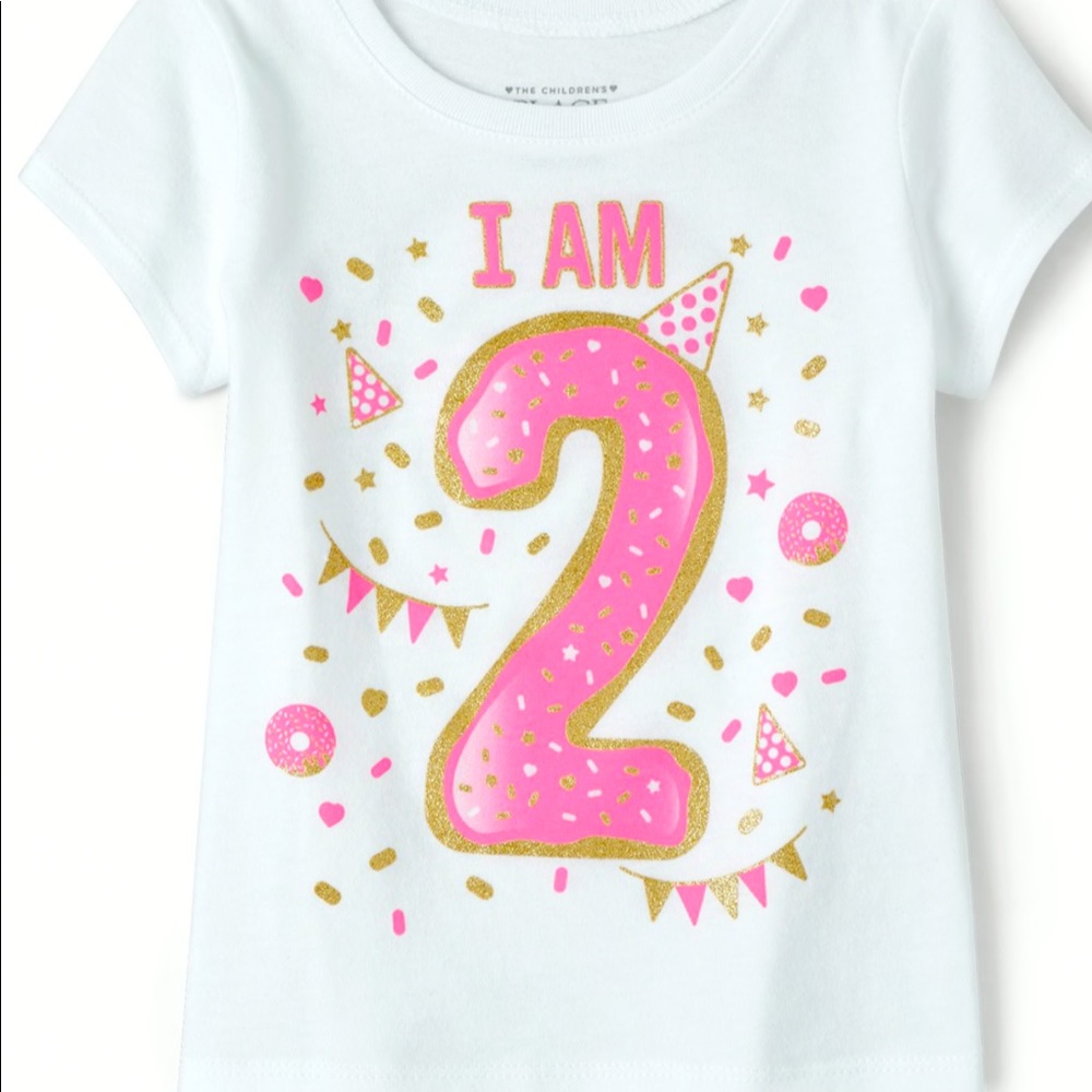 Girls cute I’m 2 graphic tees.